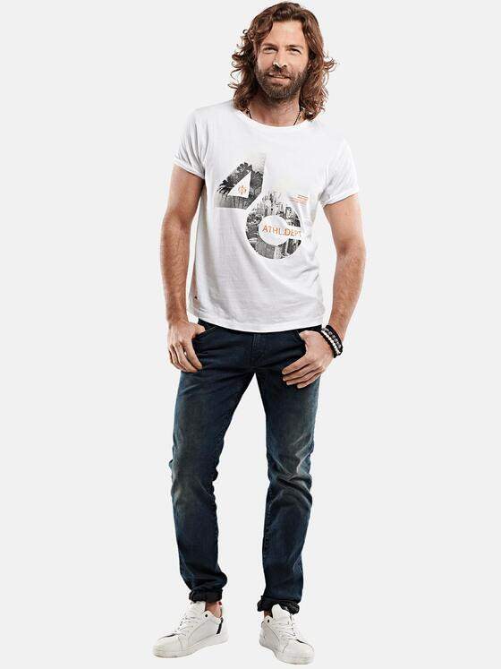 emilio adani Herren Cityprint T-Shirt Weiß 27253