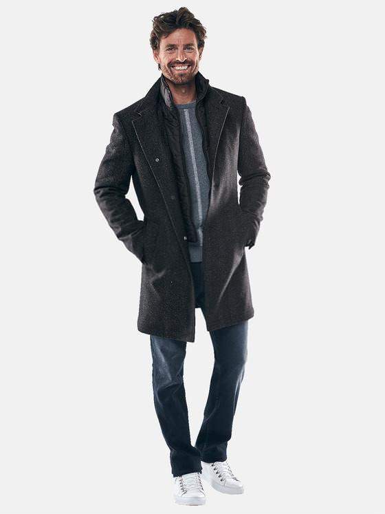 ENGBERS GERMANY Herren Zeitloser Mantel Anthrazit 30574