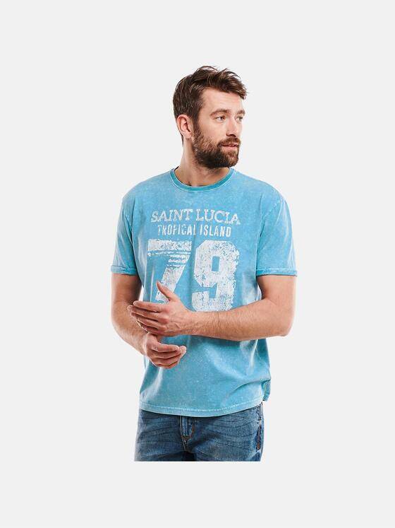 engbers Herren Rundhals T-Shirt Blautürkis 25594