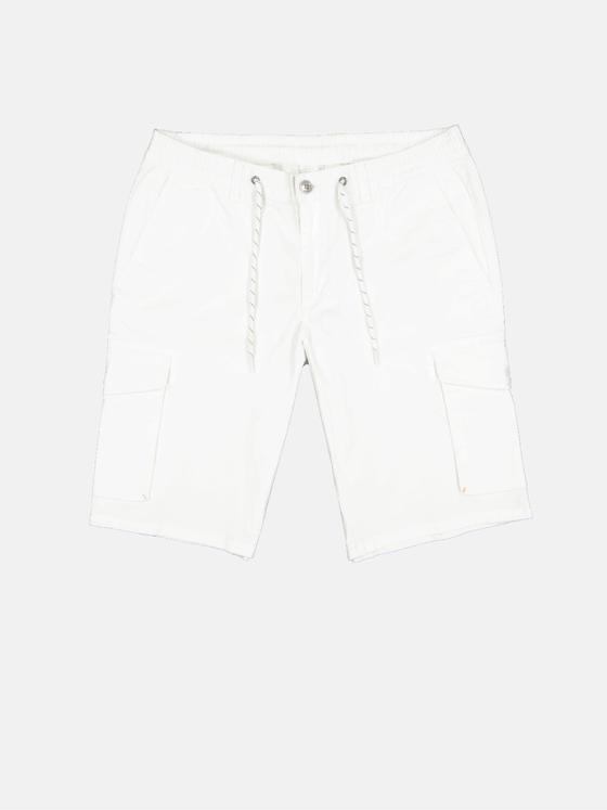 emilio adani Herren Cargo Shorts mit lässigen Details Weiß 33194