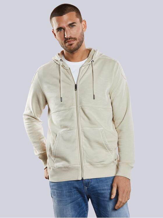 emilio adani Herren Sweatjacke mit Kapuze Beige 34365