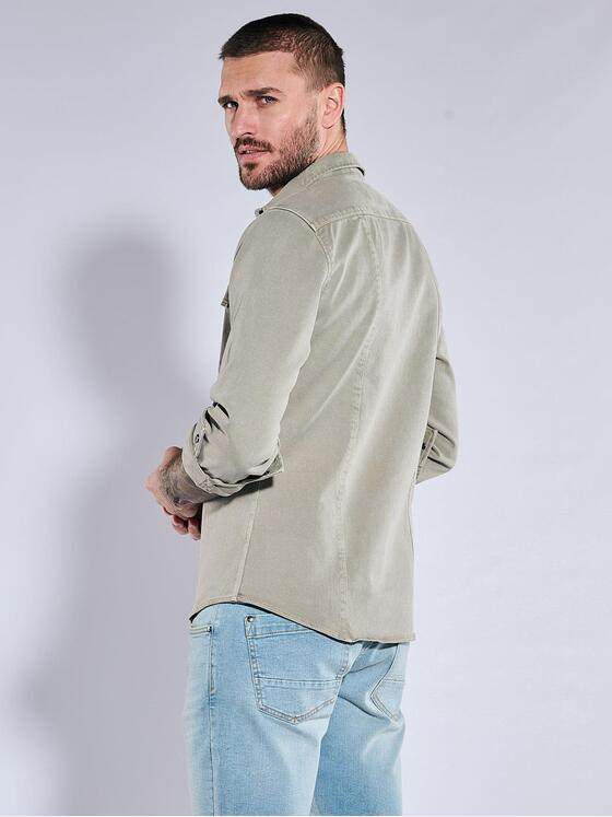 emilio adani Herren Langarm-Hemd slim fit Beige 36996