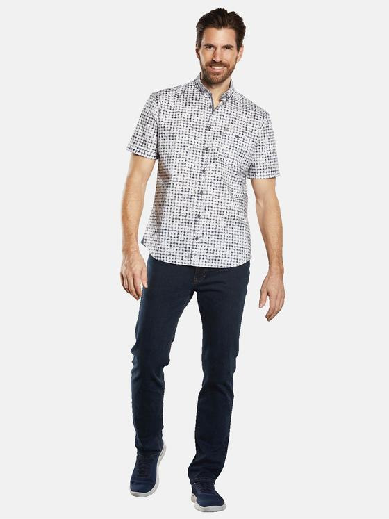 engbers Herren Kurzarm-Hemd gemustert Blau 34762