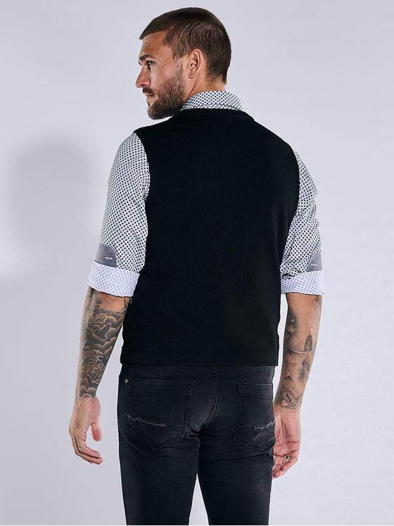 emilio adani Herren Sakko-Weste slim fit Schwarz 37257