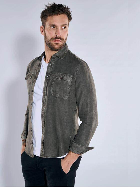 emilio adani Herren Langarm-Hemd uni Dunkelbraun 36599