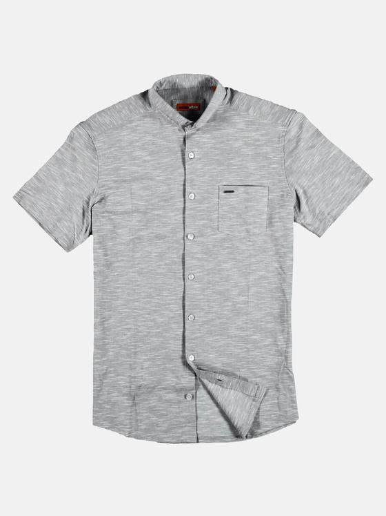 emilio adani Herren Baumwollhemd mit modischen Designdetails Grau 29321