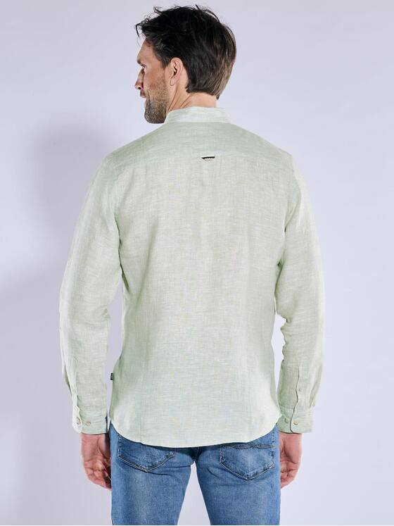 engbers Herren Langarm-Hemd aus Leinen Hellgruen 38364