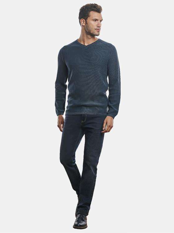 engbers Herren Pullover V-Ausschnitt Petrolgruen 31703