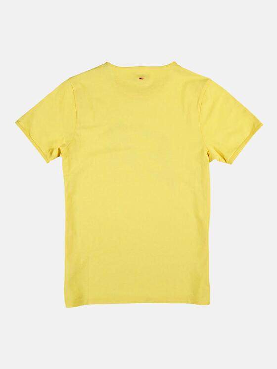 emilio adani Herren Rundhals T-Shirt Gelb 25704