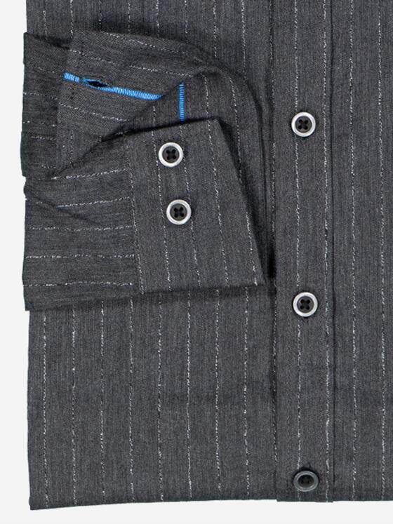 ENGBERS GERMANY Herren Langarm-Hemd slim fit Grau 37874