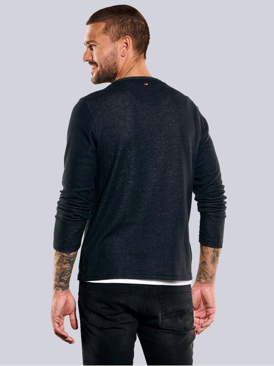 emilio adani Herren Pullover uni Schwarz 35621