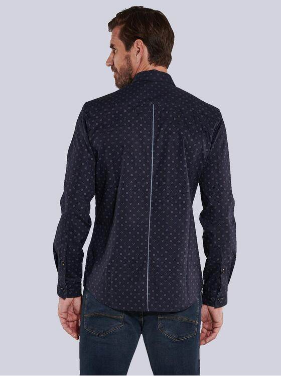 engbers Herren Langarm-Hemd gemustert Blau 36163