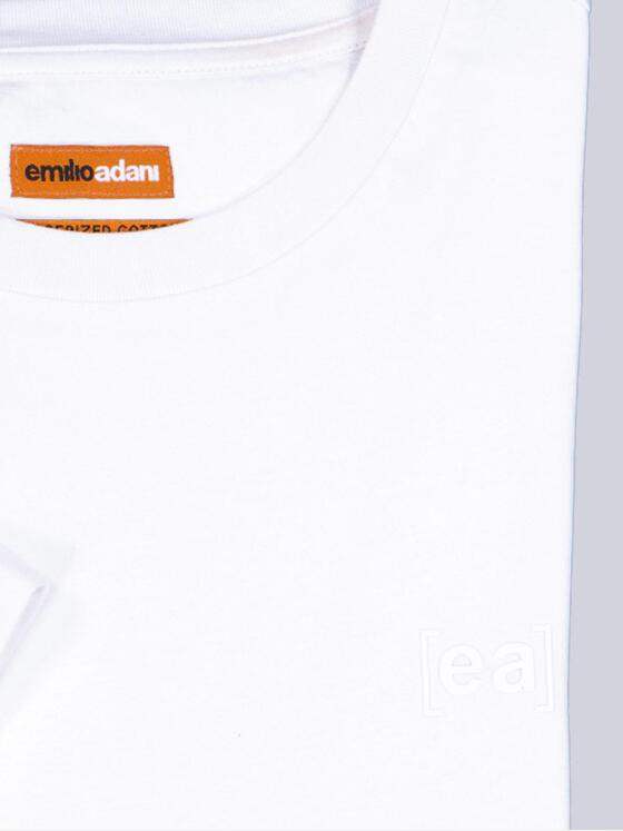 emilio adani Herren Rundhals T-Shirt Reinweiss 40072