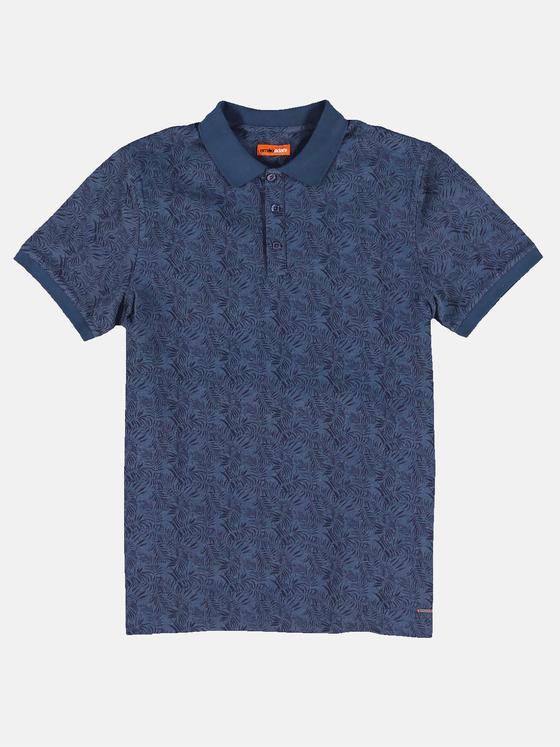 emilio adani Herren Sommerliches Poloshirt mit Print Blau 31342