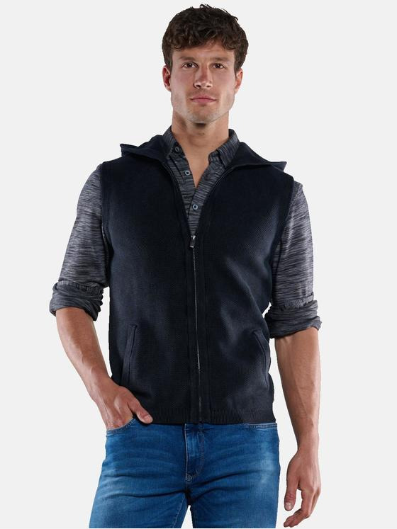 engbers Herren Strickweste mit Kapuze Anthrazit 33511