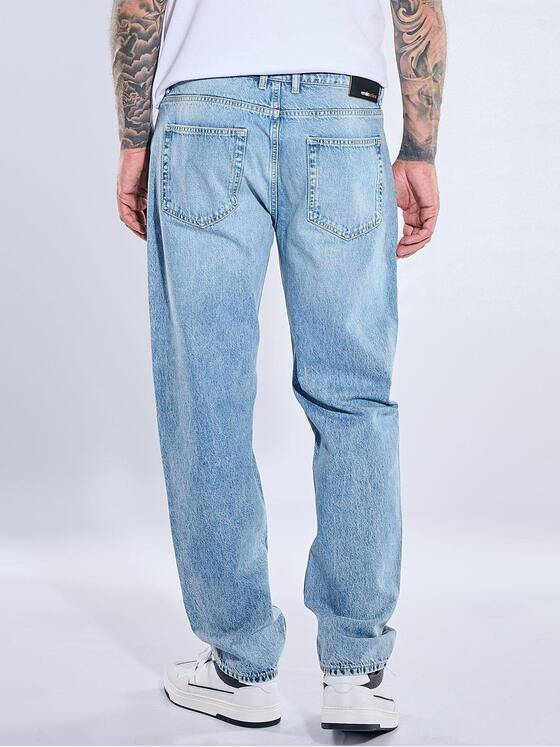emilio adani Herren Jeans mit lässiger Passform Taubenblau 41013