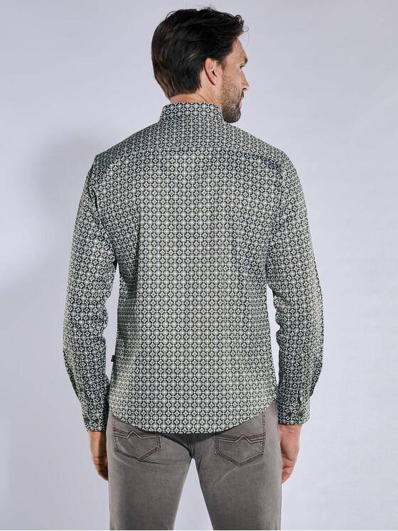 engbers Herren Langarm-Hemd gemustert Gruen 38017