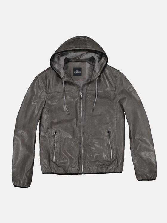 engbers Herren Lederjacke mit abnehmbarer Kapuze Braun 34495