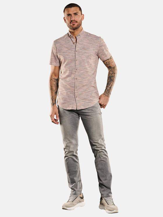 emilio adani Herren Kurzarm-Hemd gestreift Rot 33082
