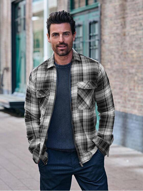 engbers Herren Langarm-Hemd gemustert Saphirblau 39639