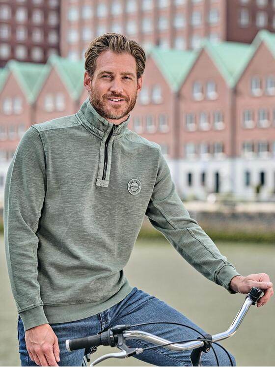 engbers Herren Sweatshirt strukturiert Gruen 39539