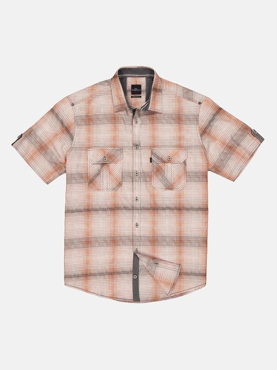 engbers Herren Kurzarm-Hemd kariert Orange 34465