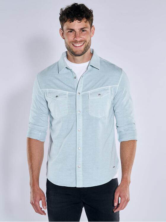 emilio adani Herren Langarm-Hemd uni Blau 39170