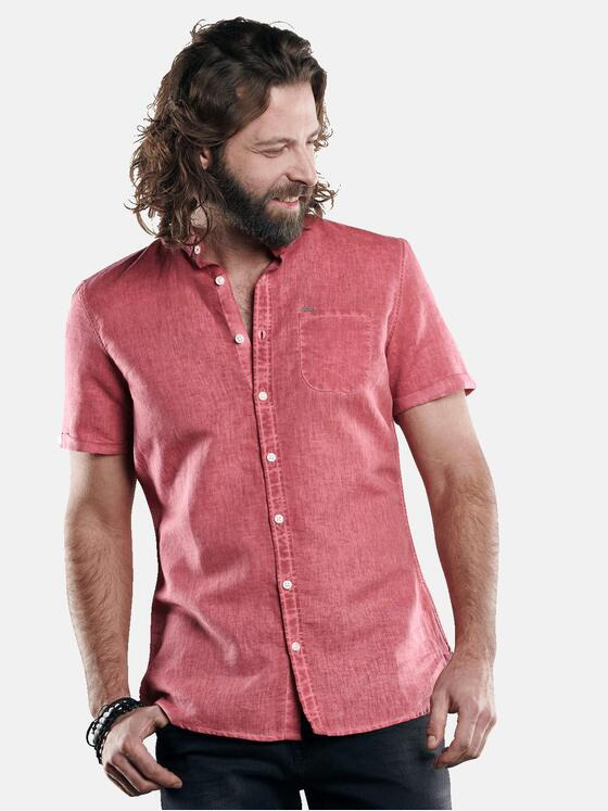 emilio adani Herren Sommerliches Halbleinenhemd Rot 29772