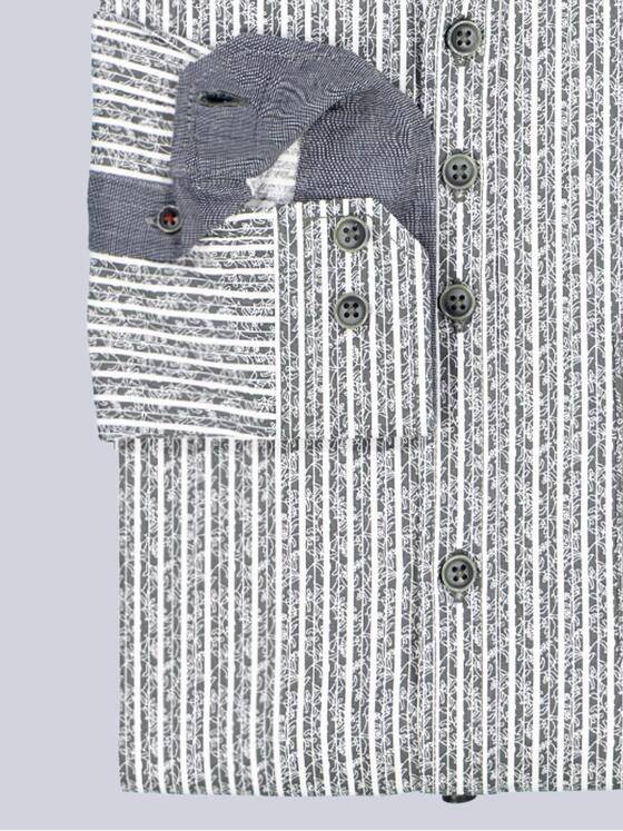 engbers Herren Langarm-Hemd gestreift Oliv 39123