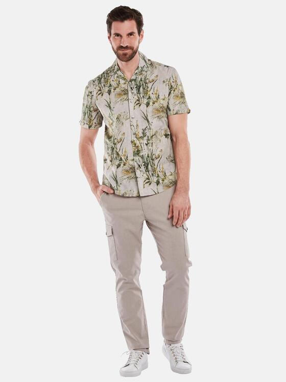 ENGBERS GERMANY Herren Kurzarm-Hemd Satin Grün 35131