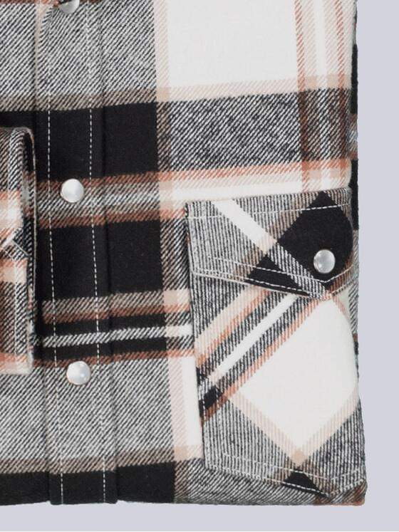 engbers Herren Langarm-Hemd kariert Schwarzbraun 35211