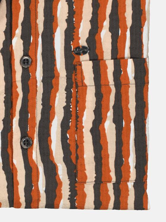 engbers Herren Kurzarm-Hemd gestreift Rostorange 36624