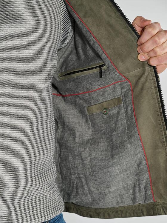 engbers Herren Lederjacke mit abnehmbarer Kapuze Grün 36505