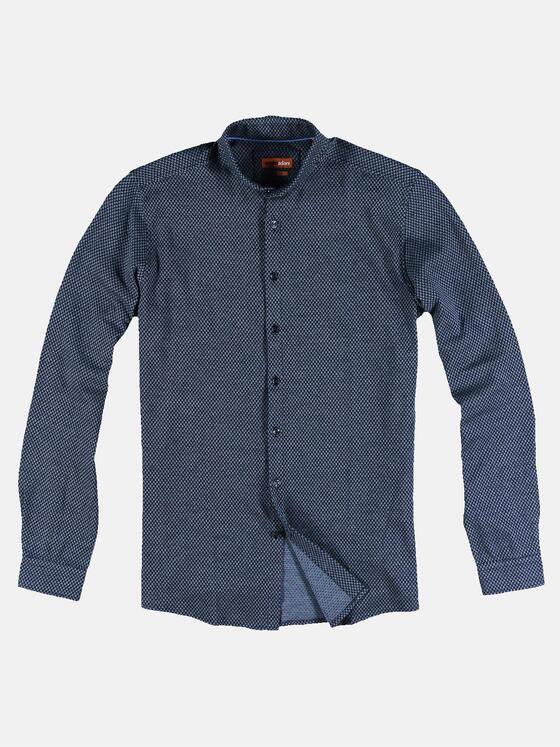 emilio adani Herren Jerseyhemd mit Minimalmuster Blau 30907
