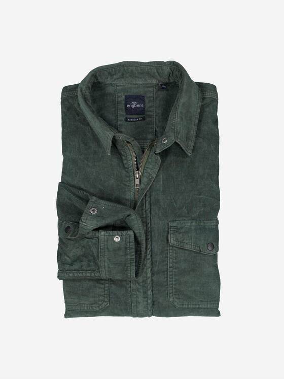 engbers Herren Overshirt aus Cord Grün 37219