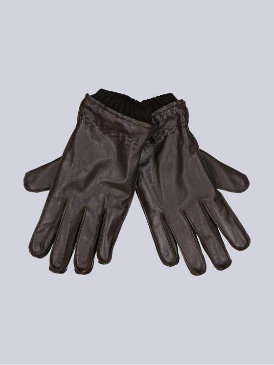 emilio adani Herren Leder-Handschuhe Basic Dunkelbraun 37955