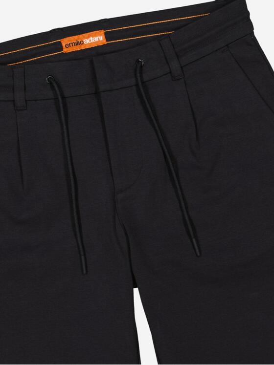 emilio adani Herren Chino-Bermuda slim fit Schwarz 37049