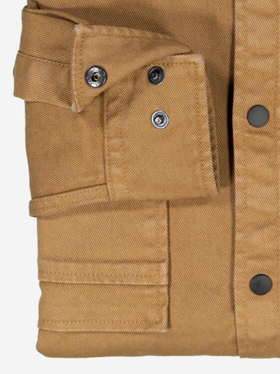 emilio adani Herren Overshirt aus Twill slim fit Braun 37229