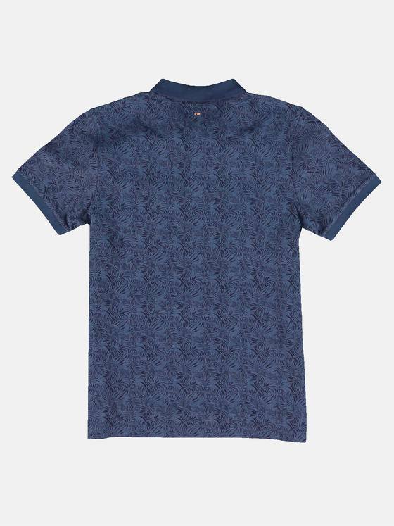 emilio adani Herren Sommerliches Poloshirt mit Print Blau 31342