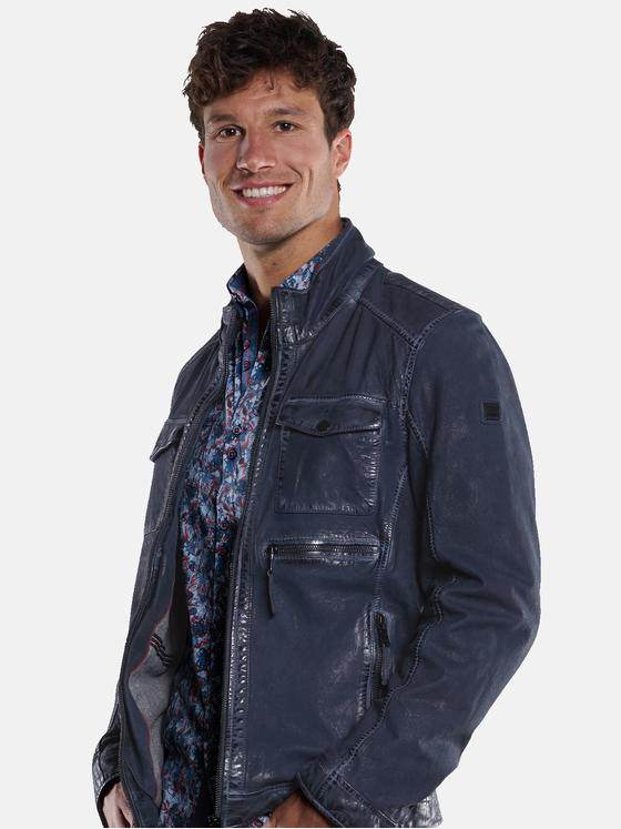 engbers Herren Lederjacke Saphirblau 33307