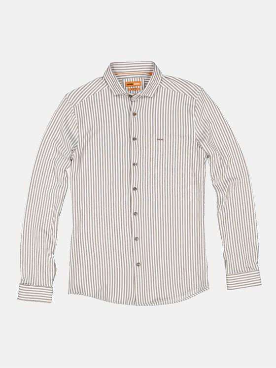 emilio adani Herren Hemd gemustert Braun 34423