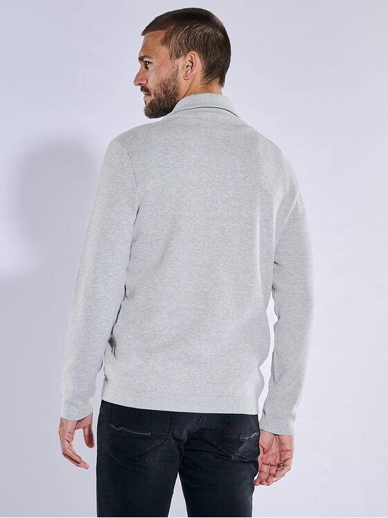 emilio adani Herren Pullover mit Troyerkragen Grau 37858