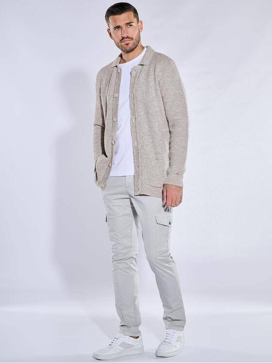 emilio adani Herren Strickjacke strukturiert Creme 38249