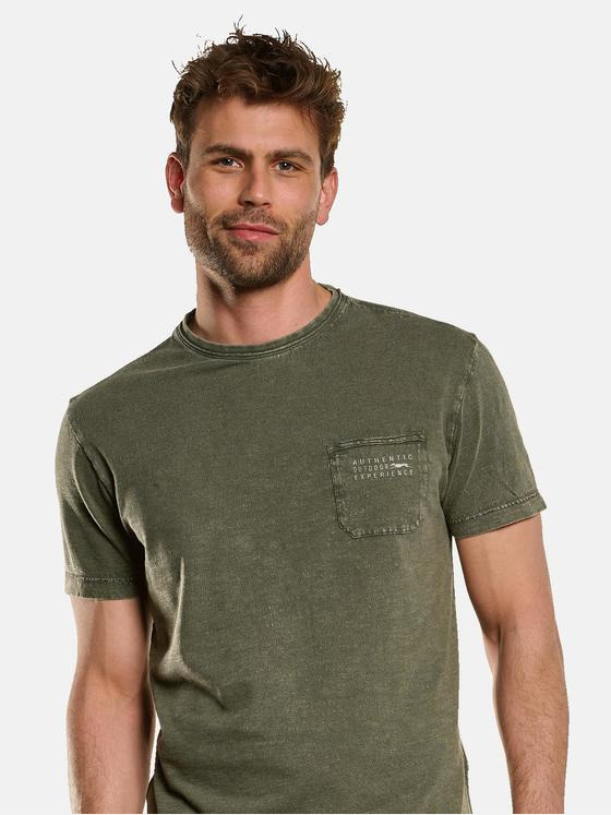 engbers Herren T-Shirt mit Leinenanteil Oliv 33112