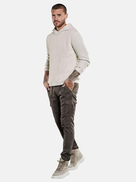 emilio adani Herren Pullover mit Kapuze Beige 34035