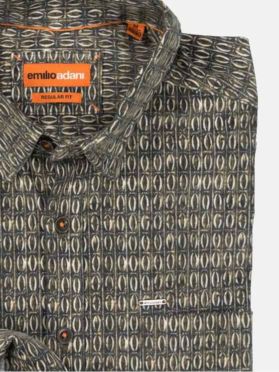 emilio adani Herren Langarm-Hemd slim fit Grün 35567