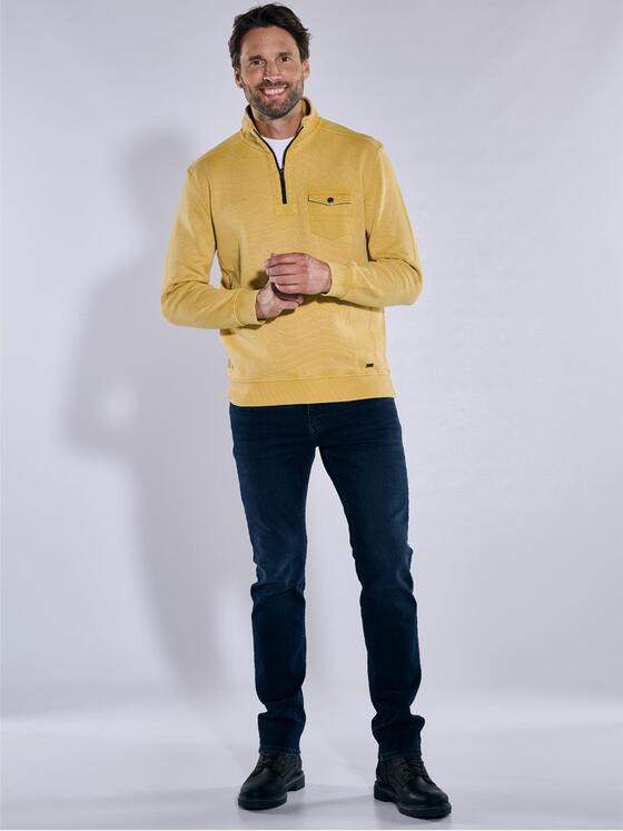 engbers Herren Sweatshirt mit Troyerkragen Safrangelb 37730