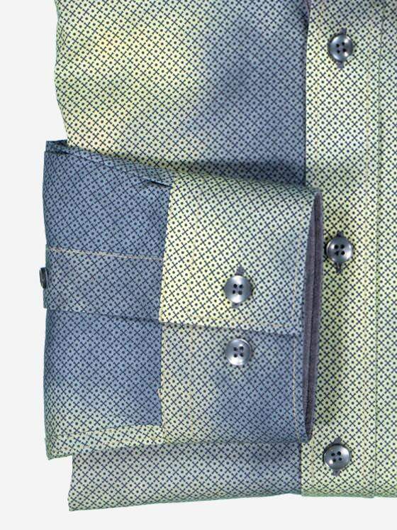 engbers Herren Langarm-Hemd gemustert Gelb 37660