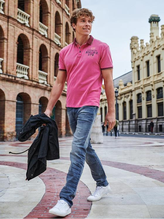 engbers Herren Poloshirt mit Konrasteffekten Rosa 29220