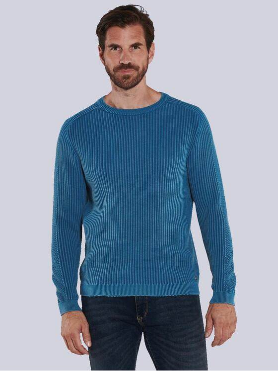 engbers Herren Pullover uni Mittelblau 36092